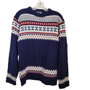 VTG Christopher Rand Men's XL Acrylic‎ Knit Ski Sweater Fairy Isle Birds Eye